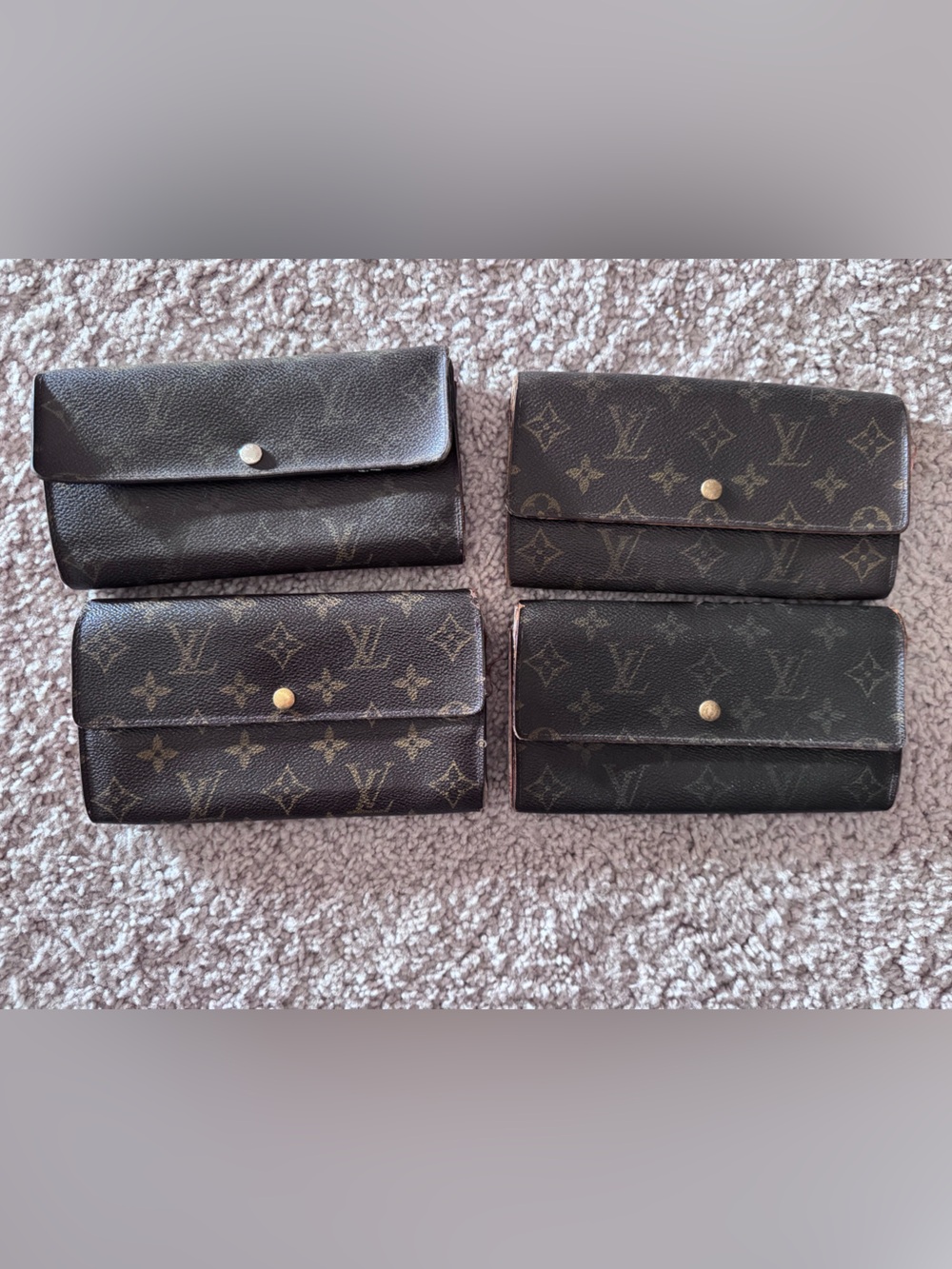 Lot of 4 Louis Vuitton Monogram Canvas Wallets